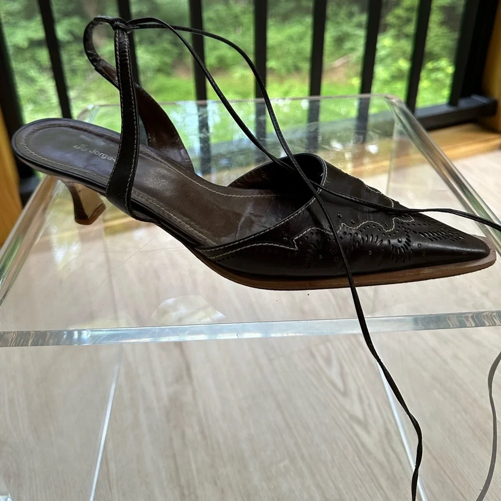 Chocolate Brown Western Sexy Boho Ankle Wrap Sandals by Jorge-Juan ~ 40.5